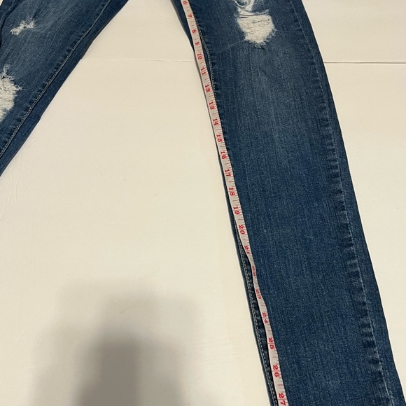 Dollhouse Jeans Women Junior Size 3 Button Fly Distressed Straight Leg Denim - Picture 5 of 11